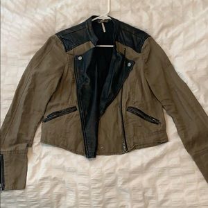 Free People Leather and Canvas Jacket